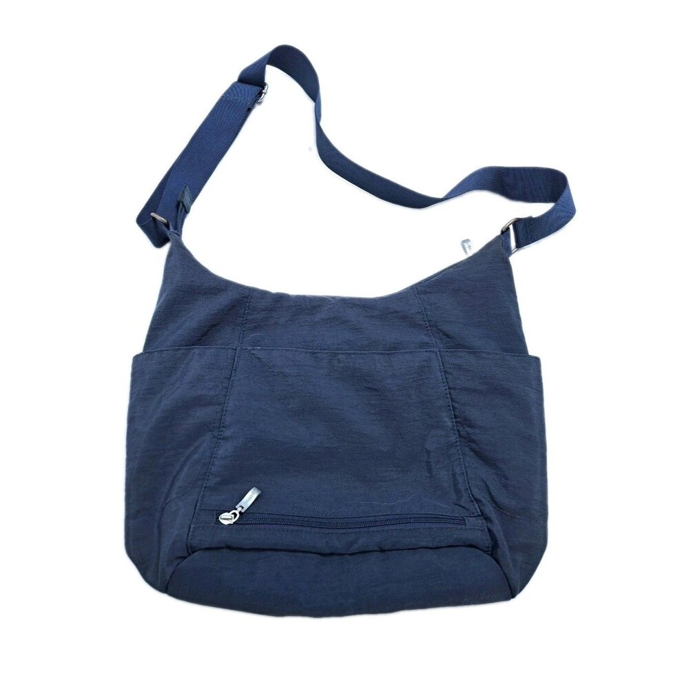 Baggallini Hobo Tote Bag Womens Medium Blue Nylon Crossbody Travel Hobo Purse - Picture 3 of 8